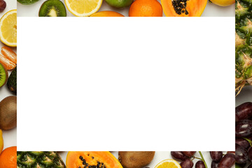 Frame with fruits on a transparent background