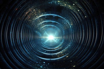 Fototapeta premium Journey Through the Double Wormhole. Generative Ai