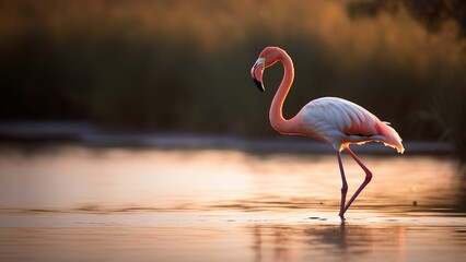 Graceful in Pink: The Majestic World of Flamingos,generative ai