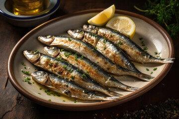 Sardinhas Assadas - A Delicious Portuguese Dish. Generative Ai