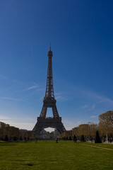 Eiffel tower with the clear blue sky 
