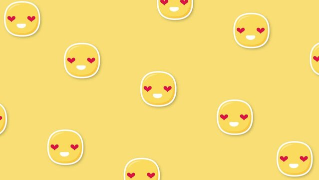 love emoji yellow background