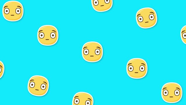 flushed emoji blue background