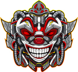 Clown head robot esport mascot logo design © Logitex