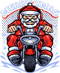 Santa rider mascot logo design