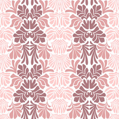 Beige brown abstract background with tropical palm leaves in Matisse style. Vector seamless pattern with Scandinavian cut out elements.