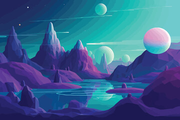 A Colorful Cartoon 3D Planets Wallpaper: A Fun and Whimsical Adventure