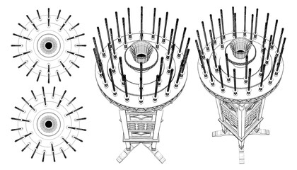 Church Rack Stand For Candles Vector. Illustration Isolated On White Background. A Vector Illustration Of Rack Stand For Candles Background.