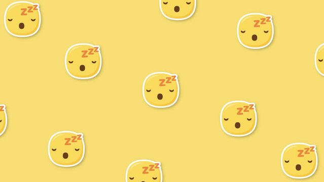sleeping face yellow background