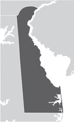 Delaware State map silhouette