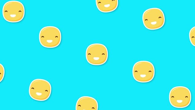 smile face emoji blue background