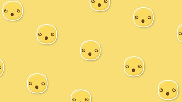 spiral eyes emoji yellow background