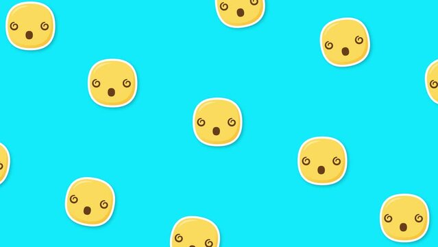 spiral eyes emoji blue background