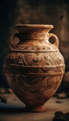 Vintage ancient archeologic amphora. Generative AI