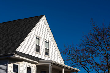 Single family house attic window, Boston, Massachusetts, USA