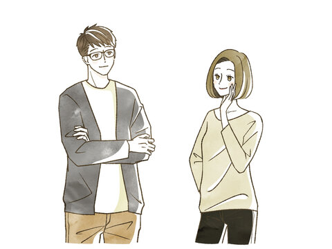 笑顔の男女