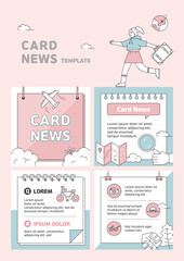 travel card news template in vector