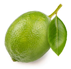Citrus Lime isolated on white background, Fresh lime on white With clipping path.