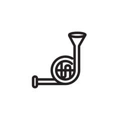 French Horn Music Outline Icon