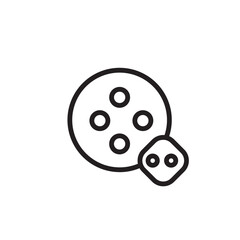Hole Button Sewing Outline Icon