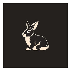 rabbit monochrome silhouette modern logo