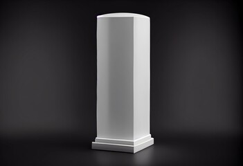 White column pedestal isolated on transparent background. Generative AI