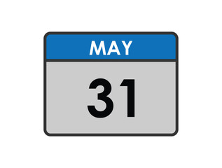 May 31th calendar icon vector. Concept of schedule. business and tasks. eps 10.