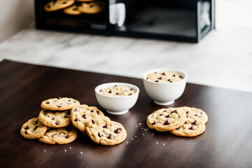 Cookies on a table. Generative AI