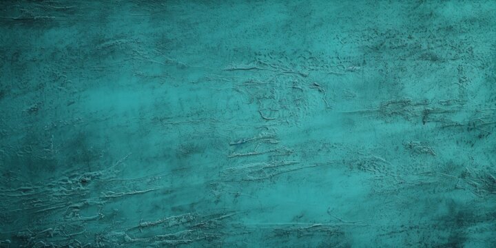 Colorful textured background wall. Concrete cement speckled cracked wallpaper. Teal green.