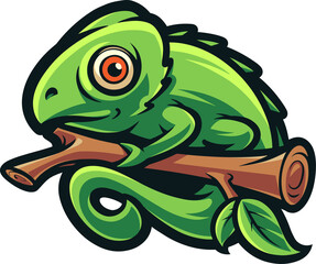 Chameleon esport mascot logo design