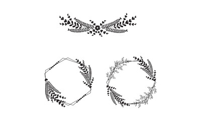 Botanical Leaf Wreath Vector Set