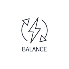 Energy balance. Vector linear icon isolated on white background.