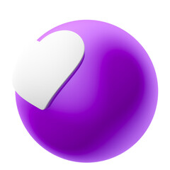 Like ball purple 3d render illustration