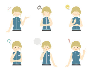 スポーツウェア 女性 ポーズ バリエーション イラスト _ ベクター 素材 セット かわいい シンプル 運動 健康 フィットネス