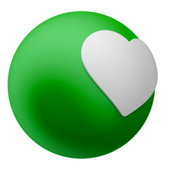 Like ball green 3d render illustration