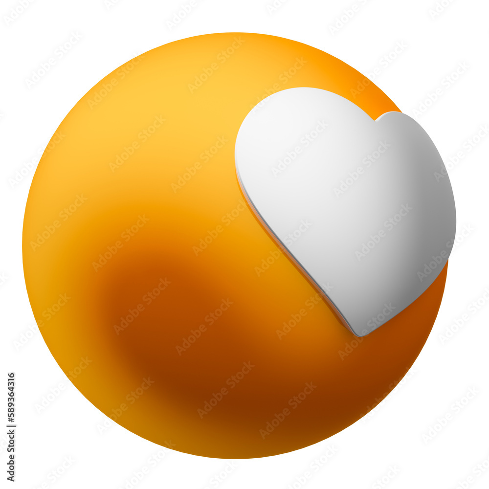 Wall mural Like ball orange 3d render illustration