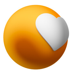 Like ball orange 3d render illustration