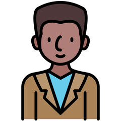male avatar black outline filled color icon