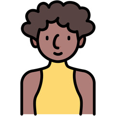 female avatar black outline filled color icon