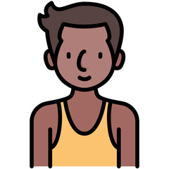 male avatar black outline filled color icon
