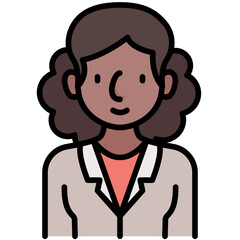 female avatar black outline filled color icon