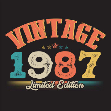 1987 vintage retro t shirt design