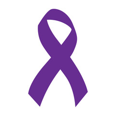 Icon symbol of struggle and awareness, purple ribbon. vector