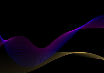 Abstract wavy stripes on a black background.