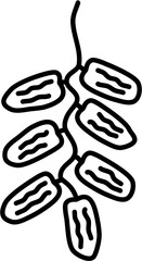 Dates fruit for iftar icon. Doodle style. hand-drawn icon.