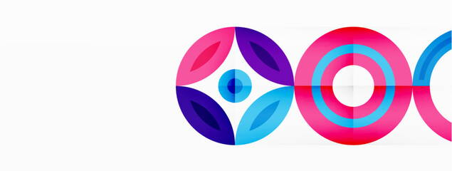 Colorful circle abstract background. Template for wallpaper, banner, presentation, background