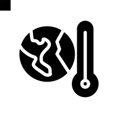 global warming icon solid style vector