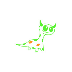 cute dinosaur doodle illustration vector