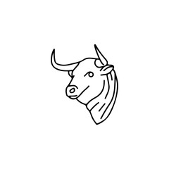 vector illustration of a bull's head