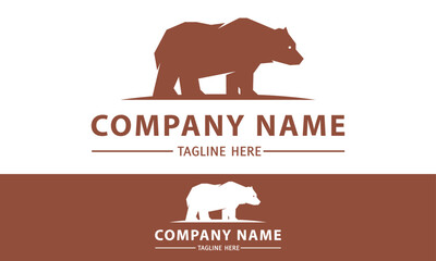 Brown Color Simple Polar Bear logo Design